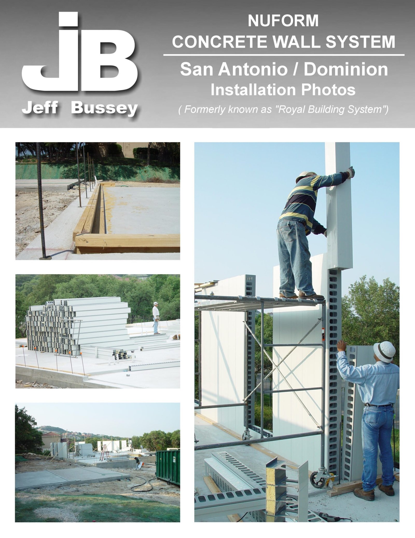 Nuform concrete wall system installation photos in San Antonio and Dominion